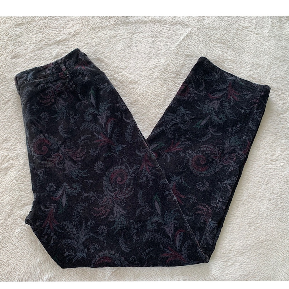 womens Crazy Horse (Liz Claiborne) narrow-wale, straight leg, paisley corduroy
